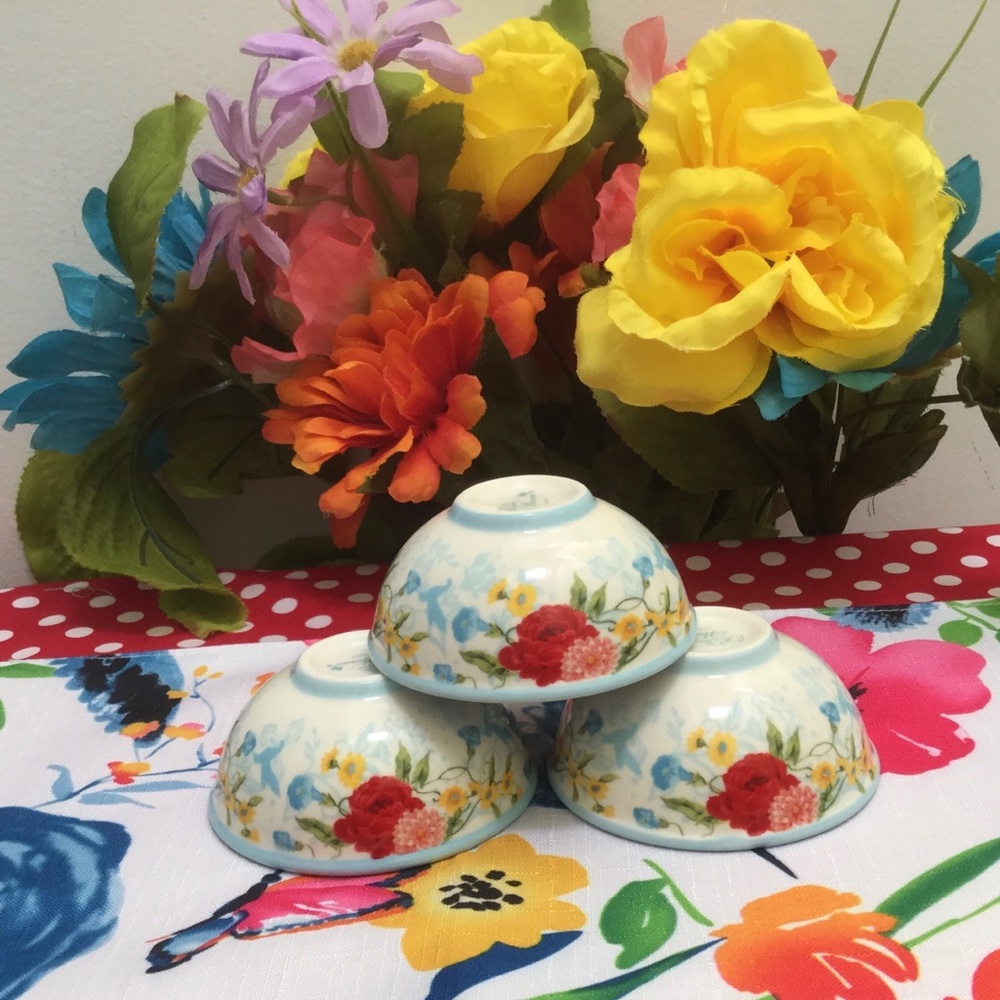 3 Pioneer Woman Sweet Rose 🌹 dipping bowls